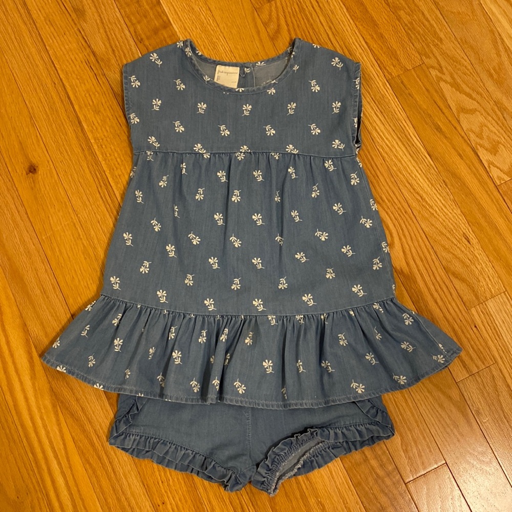 First impressions denim toddler set